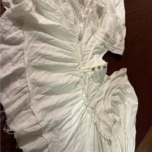 BiBi White Ruffled Blouse